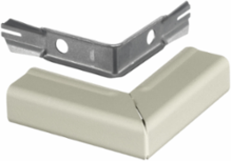 Metal Raceway External Elbow, Ivory, 3.030 Inch Width, Steel Material