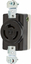 Twist-Lock Flush Receptacle 20A 250V AC 3-Pole 3-Wire