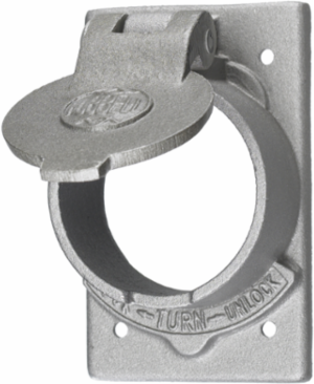 Cast Aluminum Weatherproof Cover, 1-Gang, 50A Locking, IP44