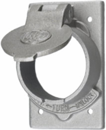 Cast Aluminum Weatherproof Cover, 1-Gang, 50A Locking, IP44