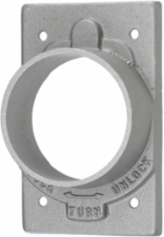 1-Gang Locking Wallplate, 50A Device, Cast Aluminum, 3.100 Inch Width