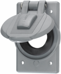 Weatherproof Wallplate Cover, 1-Gang, 1.40" Opening, Gray Polycarbonate