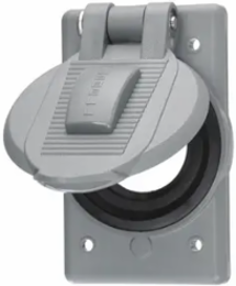 Weatherproof Cover Plate, 1-Gang, 1.60 Inch Opening, Gray Thermoplastic