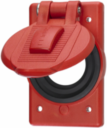 Weatherproof Cover, 1-Gang, 2.15 Inch Opening, Red Thermoplastic