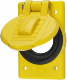 Weatherproof Wallplate Cover, 1-Gang, 2.15 Inch Opening, Yellow Polycarbonate