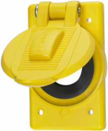 Weatherproof Wallplate Cover, 1-Gang, 1.40" Opening, Yellow Polycarbonate
