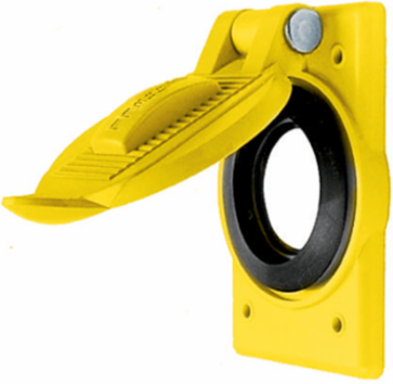 Weatherproof Wallplate Cover, 1-Gang, 1.70" Opening, Yellow Polycarbonate