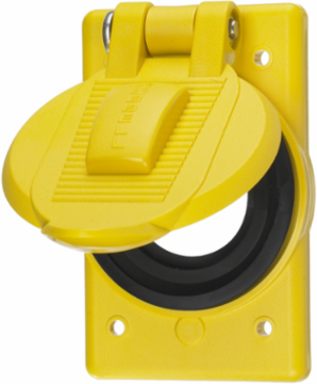 Weatherproof Wallplate Cover, 1-Gang, 1.70" Opening, Yellow Polycarbonate