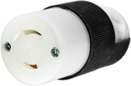 Twist-Lock Connector Body 15A 125V 2-Pole 2-Wire Black and White