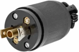 Midget Twist-Lock Male Plug, 15A 125V AC, 2-Pole, Nylon Cover