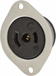 Midget Twist-Lock Flanged Receptacle, 15A 125V AC, 2-Pole 3-Wire