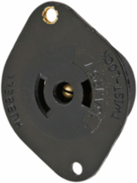 Midget Twist-Lock Flanged Receptacle, 15A 125V AC, 2-Pole, Nylon Flange