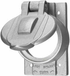 Weatherproof Wallplate Cover, 1-Gang, 50A Twist-Lock®, Cast Aluminum