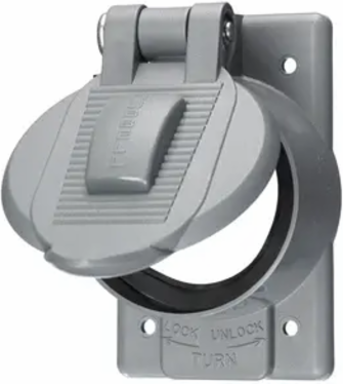 Weatherproof Cover 1-Gang for 50A Twist-Lock, Thermoplastic