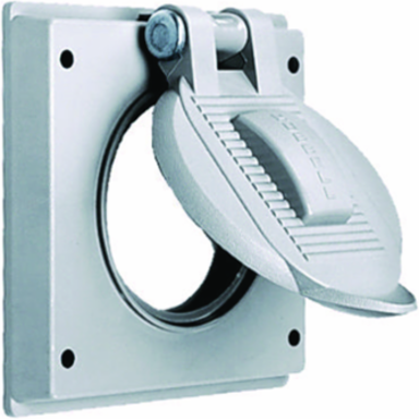 Weatherproof Cover 2-Gang Gray Polycarbonate 2.44 Inch Opening