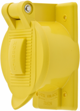 Weatherproof Cover 1-Gang 50A Twist-Lock Yellow Polycarbonate 4.56 Inch x 2.43 Inch x 3.28 Inch