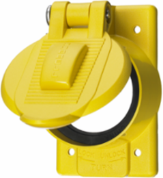 Weatherproof Cover 1-Gang 50A Twist-Lock Yellow Polycarbonate 4.56 Inch x 2.43 Inch x 3.28 Inch