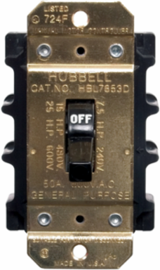 Industrial Grade Manual Motor Controller, 3 Pole, 50A 600V AC, Side Wired