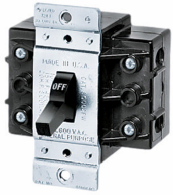 3-Pole Motor Disconnect Switch, 60A 600V, Front Wired