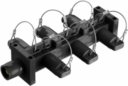 Heavy Duty Electrical Distribution Block, 400A 600V AC/DC, 1 Male to 6 Female