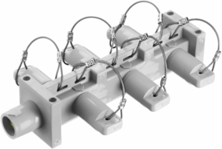 Industrial Grade Distribution Block, 400A, 600V AC/DC, 1 Male to 6 Female, 9.8 Inch Width