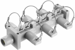 Industrial Grade Distribution Block, 400A, 600V AC/DC, 1 Male to 6 Female, 9.8 Inch Width