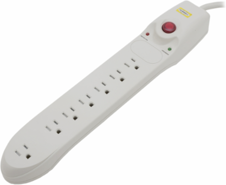 SpikeShield Surge Protector Plug Strip, 7 Outlet, 15A 125V, 1050 Joules, 15' Cord