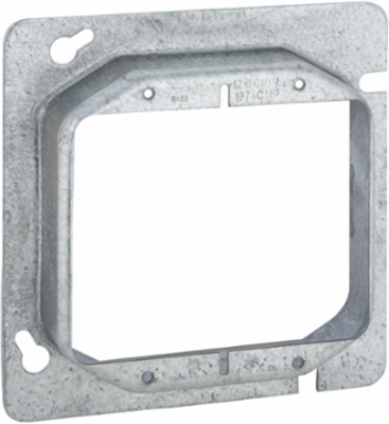 2-Gang Wall Box with Mud Ring, 4.7 Inch Width, 1 Inch Depth, Pre Galvanized Steel