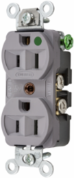 Extra Heavy Duty Hospital Grade Receptacle, 15A 125V, 2-Pole 3-Wire, Gray