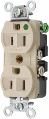Extra Heavy Duty Hospital Grade Receptacle, 15A 125V, Ivory, 3-Wire
