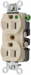 Extra Heavy Duty Hospital Grade Receptacle, 15A 125V, Ivory, 3-Wire