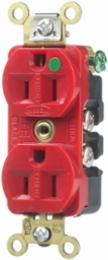 Hospital Grade Duplex Receptacle, 2-Pole 3-Wire, 15A 125V, Red, Illuminated Face