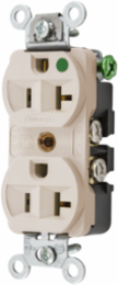Extra Heavy Duty Duplex Receptacle, 20A 125V, Light Almond, 3-Wire