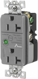 SPIKESHIELD Hospital Grade Surge Suppression Receptacle, Duplex, 20A 125V, 5-20R, Gray