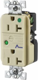 SPIKESHIELD Hospital Grade Surge Receptacle, Duplex, 20A 125V, Ivory