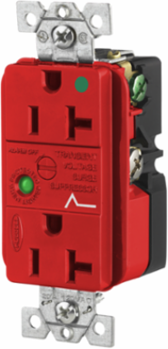 SPIKESHIELD 20A 125V Duplex Surge Suppression Receptacle, Red