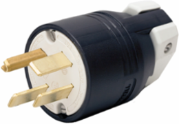 Heavy Duty 60A 3-Pole 4-Wire Grounding Male Plug, 250V AC, Black