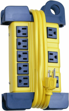 Surge Protective Device, 15A 125V, 8-Outlet, 350 Joules, 6 ft Cord, Yellow