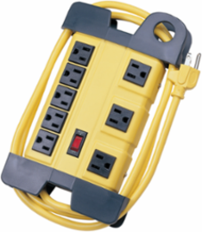 Surge Protective Device, 15A 125V, 8-Outlet, 350 Joules, 6 ft Cord, Yellow