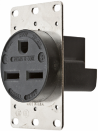 Industrial Grade Receptacle, 2-Pole 3-Wire, 30A 250V, Black