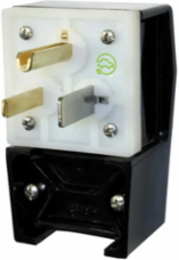 Heavy Duty Nylon 4-Position Male Plug, 50A 250V, 3-Wire, 6-50P, Angled