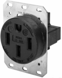 Straight Blade Receptacle 50A 125/250V Brass Contacts