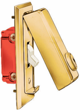 Brass Locking Cover Plate, 1-Gang Toggle Opening, 1.97 Inch x 1.58 Inch x 1.16 Inch