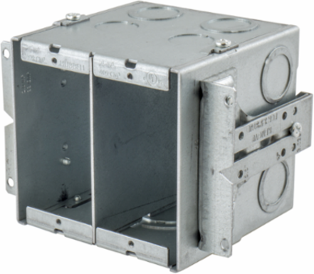 2-Gang Low Voltage Wall Boxes, 4.800x8.500x5.600 Inch, Pre Galvanized Steel