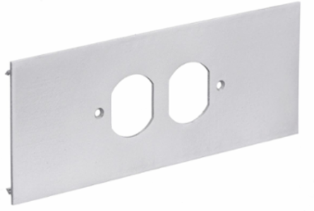 Metal Raceway Plate 1-Gang Duplex 2.730 Inch Aluminum