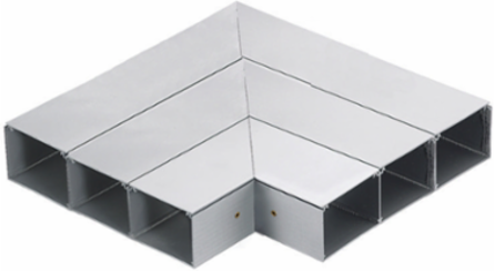 Metal Raceway Flat Elbow 12.200 Inch Aluminum Series
