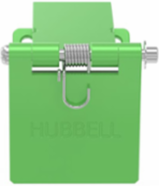 Single Pole Female Angled Green Snap Cover, for 300/400A AC/DC, Single Conductor, Thru-Hole Mounting