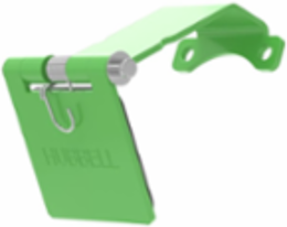 Single Pole Female Angled Green Snap Cover, for 300/400A AC/DC, Single Conductor, Thru-Hole Mounting