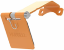 Single Pole Female Angled Orange Snap Cover, for 300/400A AC/DC, Single Conductor, Thru-Hole Mounting