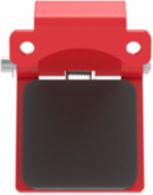 Single Pole Female Angled Red Snap Cover, for 300/400A AC/DC, Single Conductor, Thru-Hole Mounting